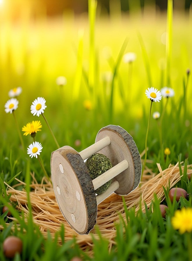 Bwexxt Hamster Rabbit Chew Toy Natural Wooden Play Toy, Wood Teeth Care Molar Ball Grinding Toy with Bell for Parrot, Rabbit, Chinchilla, Molar BallHamster Small Animals Toys Pet Supplies - Image 3